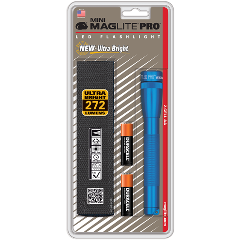 SP2P Mini Maglite Pro 2 AA-Cell LED Flashlight w/ Holster