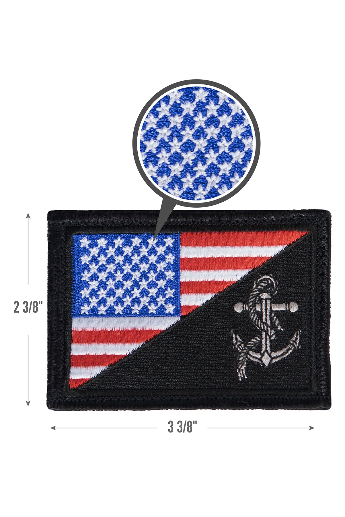 U.S. American Flag Patch Hook & Loop Backing