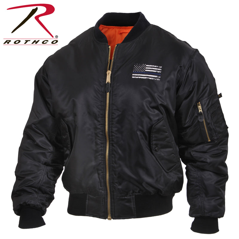 Rothco Thin Blue Line Flag MA-1 Flight Jacket