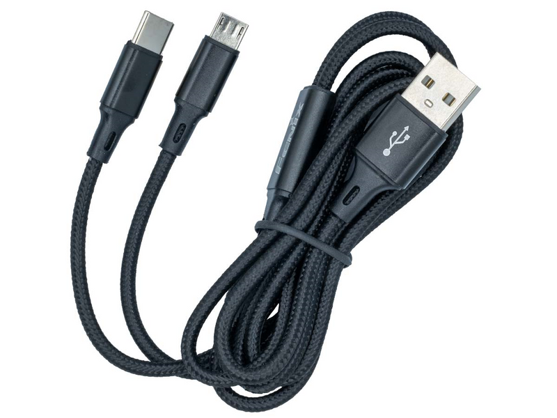 2 In 1 Usb Charging Cable (black)