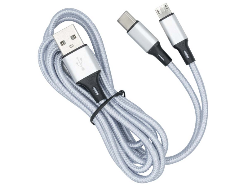 2 In 1 Usb Charging Cable (silver)