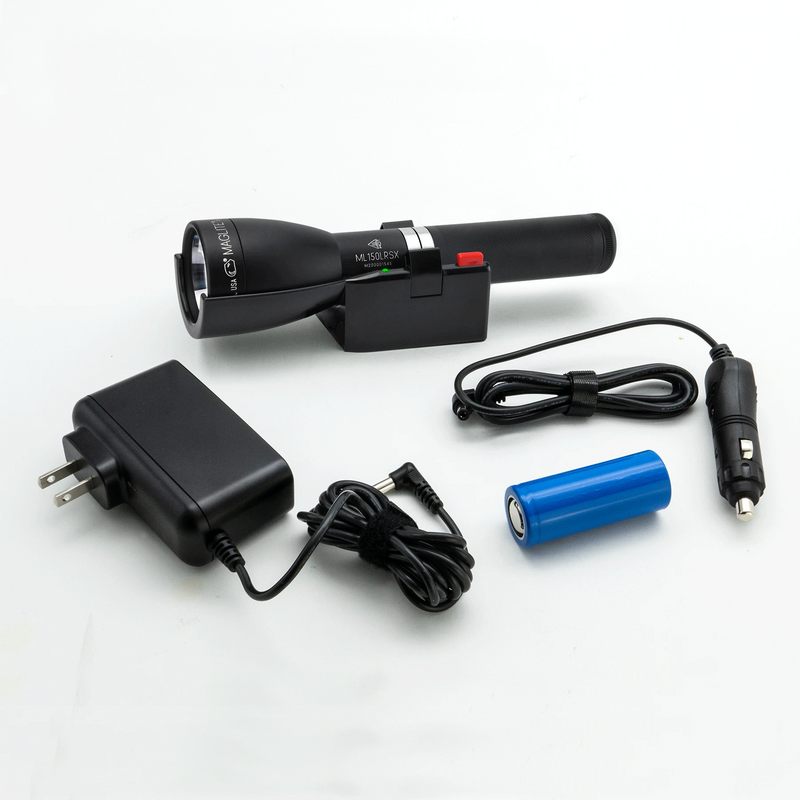 Ml150lrsx Flashlight, Lifepo4 Battery, Charging Cradle, 12v Car Adapter
