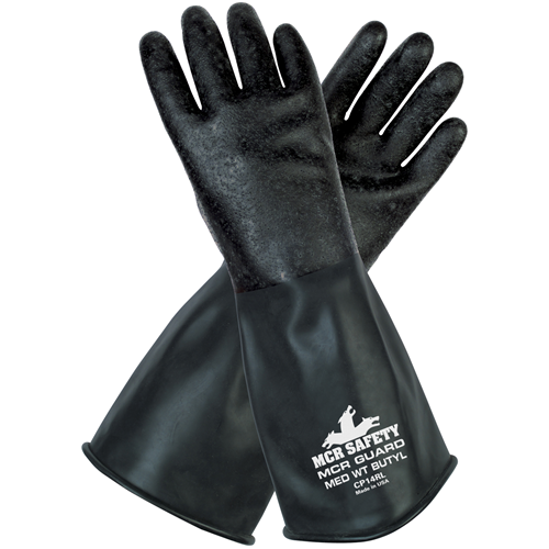 Unsupported Butyl Glove,14, Rough Fin