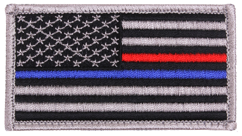 Rothco Thin Blue Line & Thin Red Line US Flag Patch- Hook Back
