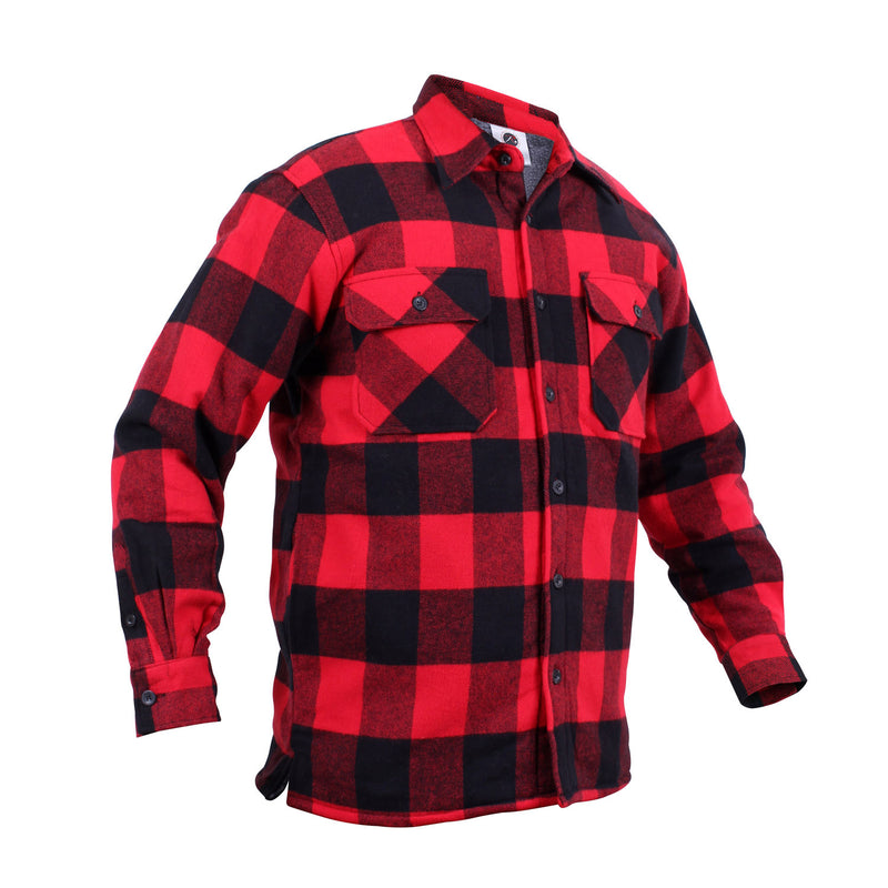 Rothco Extra Heavyweight Brawny Flannel Shirt, Buffalo Plaid, Men's, Size: XXL, Red