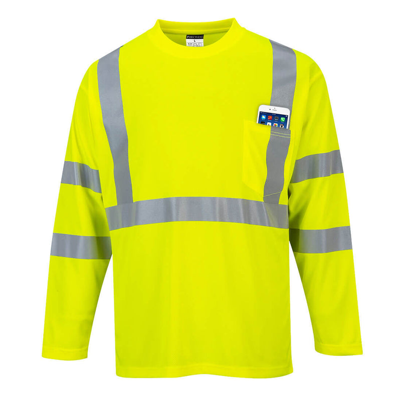 Hi-Vis Long Sleeve Pocket T-Shirt